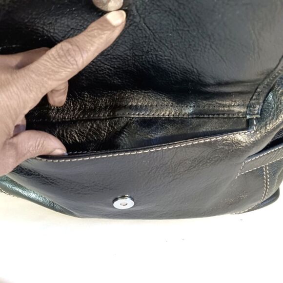 Michael Kors Large Black Pebbled Leather Silver Hardware Satchel - Picture 11 of 12